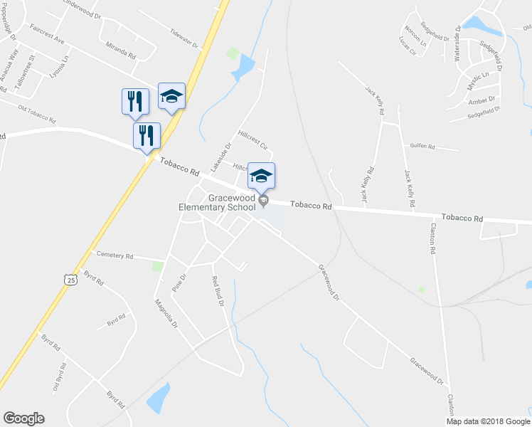 map of restaurants, bars, coffee shops, grocery stores, and more near 2032 Tobacco Road in Augusta