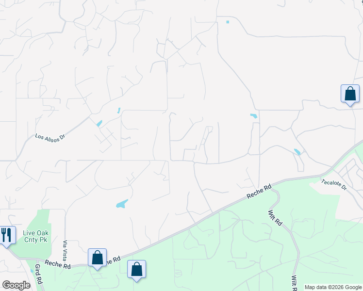 map of restaurants, bars, coffee shops, grocery stores, and more near 3352 Vía Zara in Fallbrook