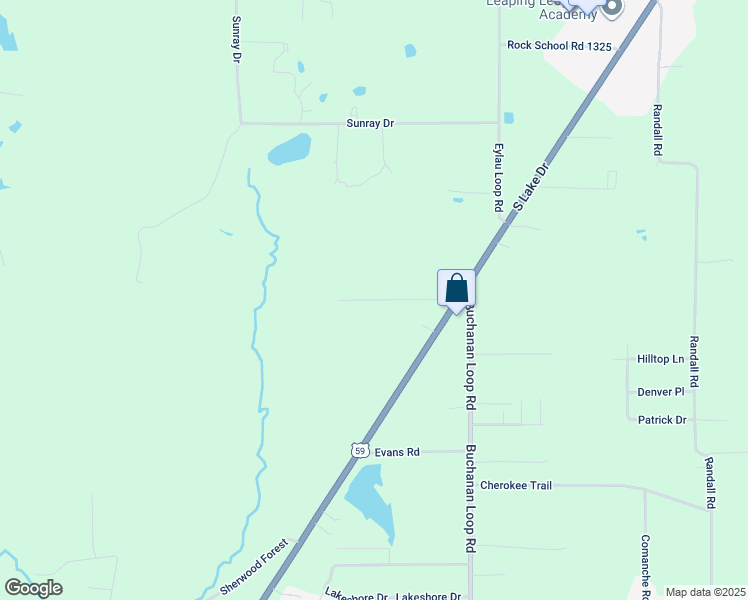 map of restaurants, bars, coffee shops, grocery stores, and more near Stroupe Road in Bowie County