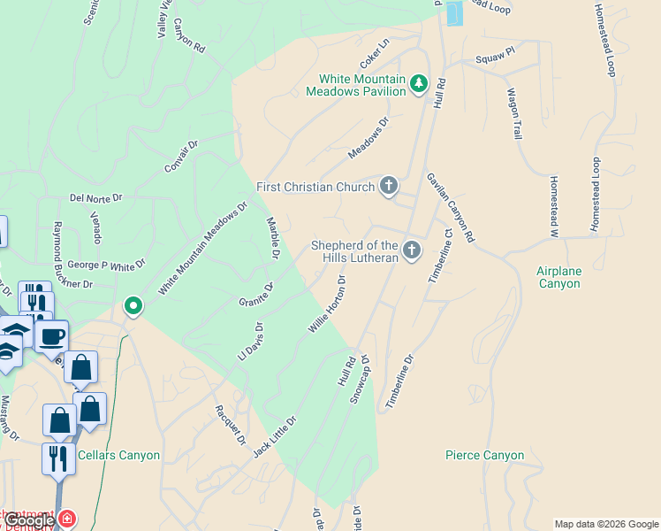 map of restaurants, bars, coffee shops, grocery stores, and more near 340 Ll Davis Drive in Ruidoso