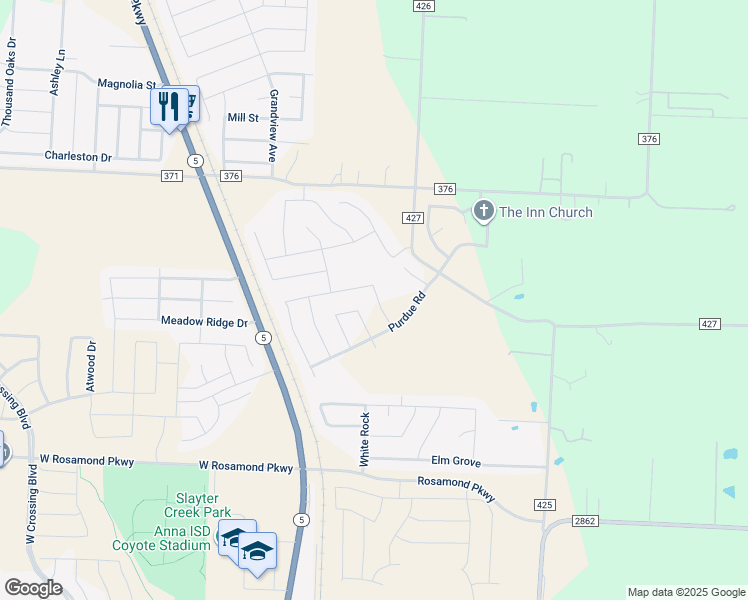 map of restaurants, bars, coffee shops, grocery stores, and more near 2209 Cinnamon Way in Anna