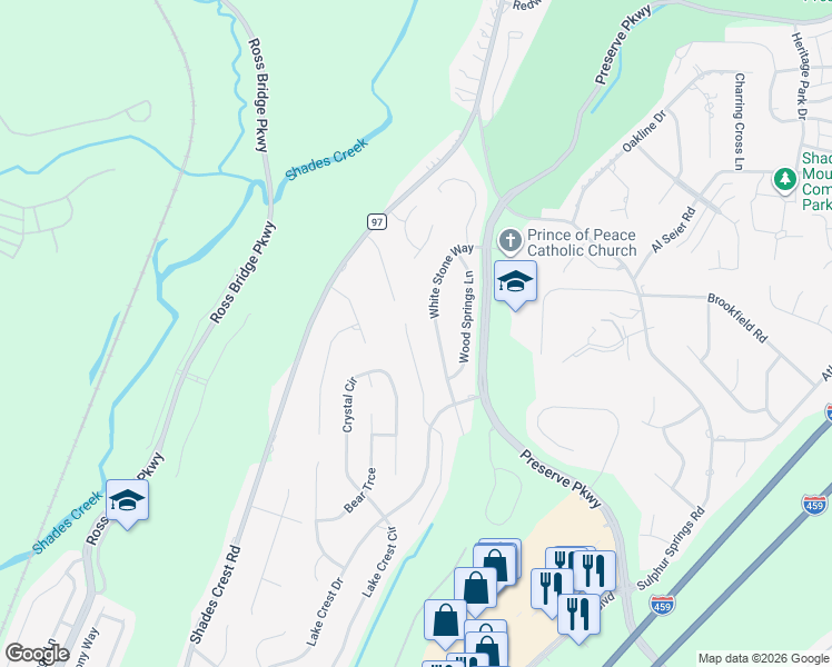 map of restaurants, bars, coffee shops, grocery stores, and more near 616 Flag Circle in Birmingham