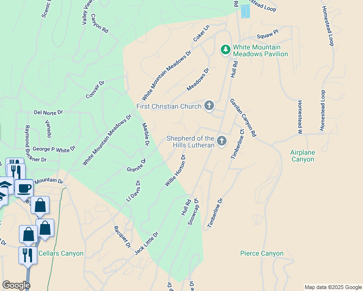 map of restaurants, bars, coffee shops, grocery stores, and more near 340 Ll Davis Drive in Ruidoso