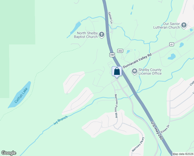 map of restaurants, bars, coffee shops, grocery stores, and more near 280 Narrows Reach in Birmingham