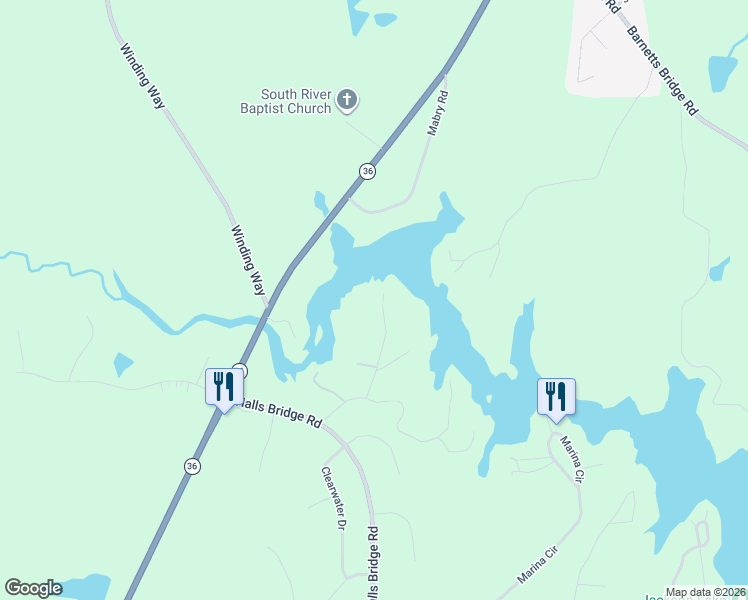 map of restaurants, bars, coffee shops, grocery stores, and more near 171A Blackberry Road in Jackson