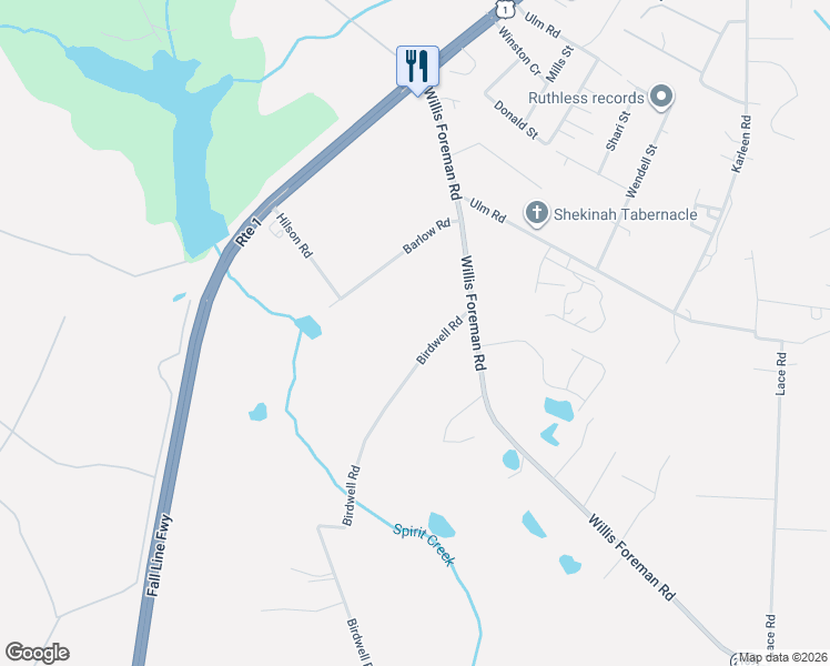 map of restaurants, bars, coffee shops, grocery stores, and more near 3206 Birdwell Road in Hephzibah