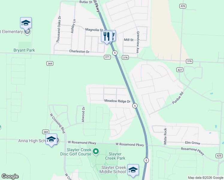 map of restaurants, bars, coffee shops, grocery stores, and more near 200 Meadow Lark Lane in Anna