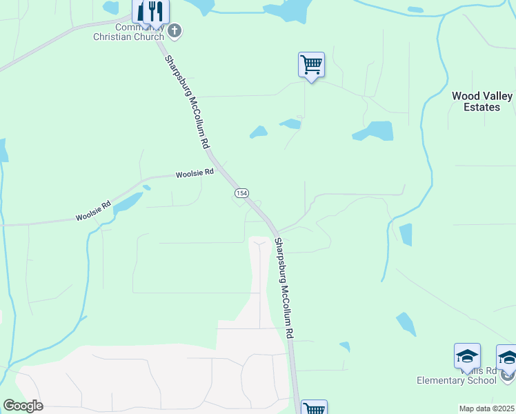 map of restaurants, bars, coffee shops, grocery stores, and more near 1367 Sharpsburg McCollum Road in Sharpsburg