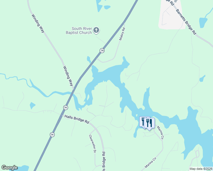map of restaurants, bars, coffee shops, grocery stores, and more near 165 Blackberry Road in Jackson