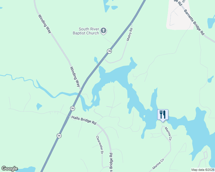 map of restaurants, bars, coffee shops, grocery stores, and more near 171A Blackberry Road in Jackson