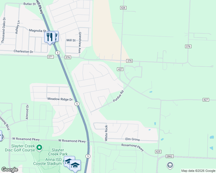 map of restaurants, bars, coffee shops, grocery stores, and more near 2209 Cinnamon Way in Anna