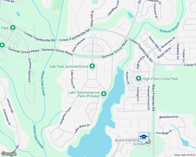 map of restaurants, bars, coffee shops, grocery stores, and more near 115 Oak Park Square in Newnan