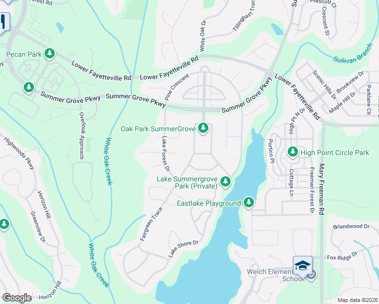 map of restaurants, bars, coffee shops, grocery stores, and more near 68 Oak Park Square in Newnan