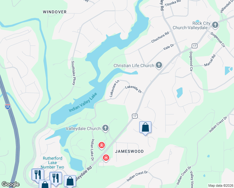 map of restaurants, bars, coffee shops, grocery stores, and more near 2070 Lake View Lane in Birmingham