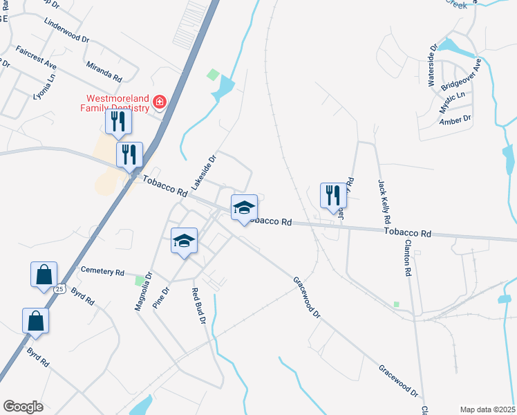 map of restaurants, bars, coffee shops, grocery stores, and more near 2027 Tobacco Road in Augusta