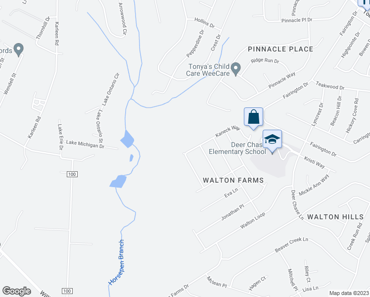 map of restaurants, bars, coffee shops, grocery stores, and more near 2125 Kaneck Way in Hephzibah