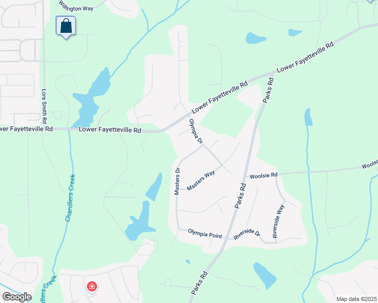 map of restaurants, bars, coffee shops, grocery stores, and more near 41 Masters Drive in Newnan