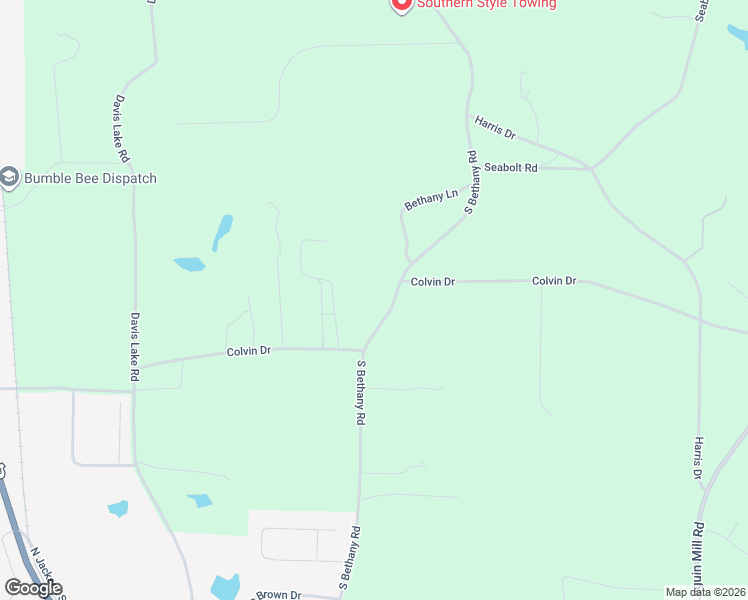 map of restaurants, bars, coffee shops, grocery stores, and more near 825 South Bethany Road in Locust Grove
