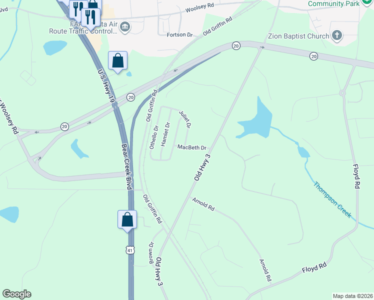 map of restaurants, bars, coffee shops, grocery stores, and more near 104 Macbeth Drive in Hampton