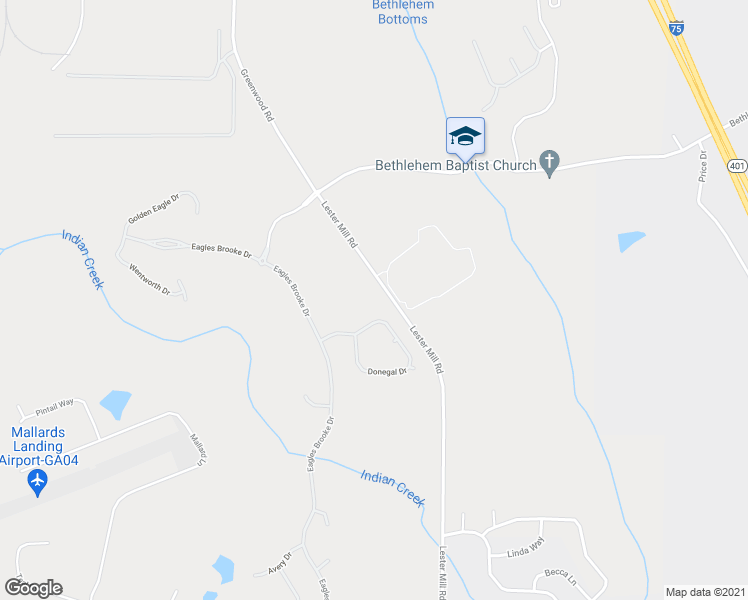 map of restaurants, bars, coffee shops, grocery stores, and more near 805 Carnegie Court in Locust Grove