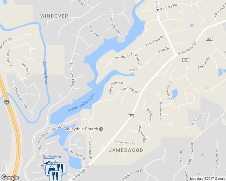 map of restaurants, bars, coffee shops, grocery stores, and more near 2070 Lake View Lane in Birmingham
