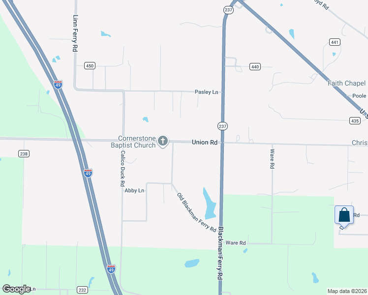 map of restaurants, bars, coffee shops, grocery stores, and more near 4030 Union Road in Texarkana