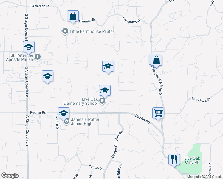 map of restaurants, bars, coffee shops, grocery stores, and more near 1135 Dallas Road in Fallbrook