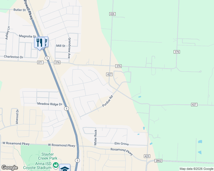 map of restaurants, bars, coffee shops, grocery stores, and more near 328 Desco Street in Anna