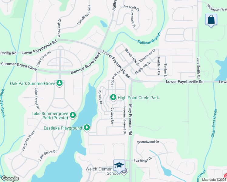 map of restaurants, bars, coffee shops, grocery stores, and more near 28 Portico Place in Newnan
