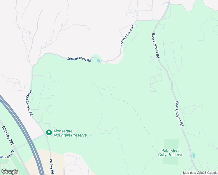 map of restaurants, bars, coffee shops, grocery stores, and more near Pala Mesa Mountain Drive in San Diego County