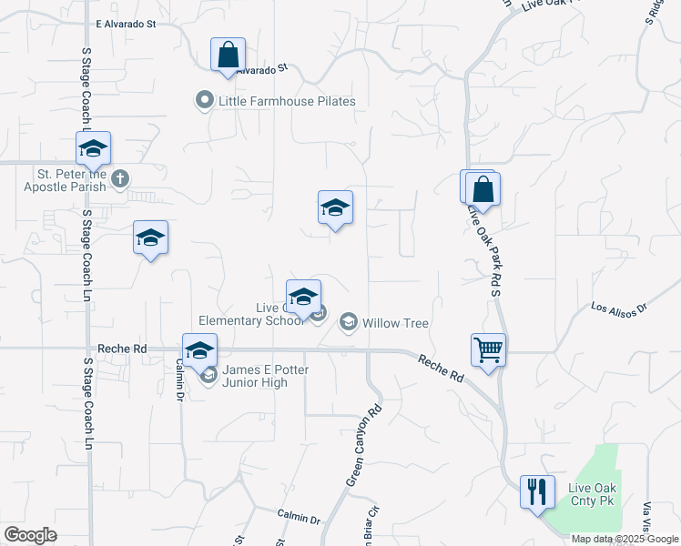 map of restaurants, bars, coffee shops, grocery stores, and more near 1135 Dallas Road in Fallbrook