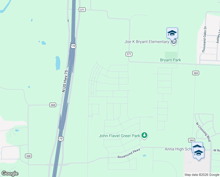 map of restaurants, bars, coffee shops, grocery stores, and more near in Anna