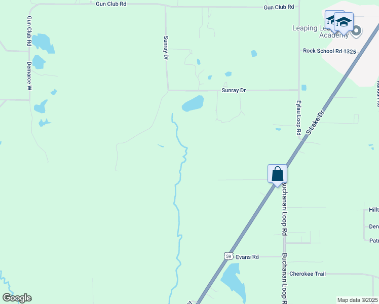 map of restaurants, bars, coffee shops, grocery stores, and more near Stroupe Road in Texarkana