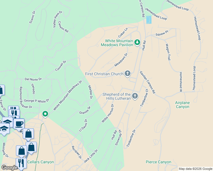 map of restaurants, bars, coffee shops, grocery stores, and more near 198 Pat Willingham Court in Ruidoso