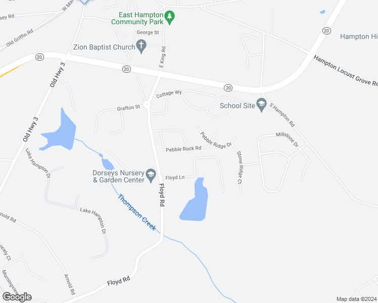 map of restaurants, bars, coffee shops, grocery stores, and more near 1236 Pebble Rock Road in Hampton