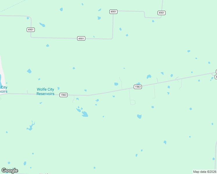 map of restaurants, bars, coffee shops, grocery stores, and more near Farm to Market Road 1563 in Wolfe City