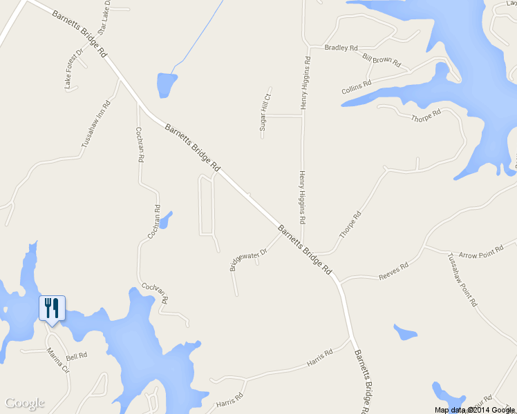 map of restaurants, bars, coffee shops, grocery stores, and more near 392 Barnetts Bridge Road in Jackson