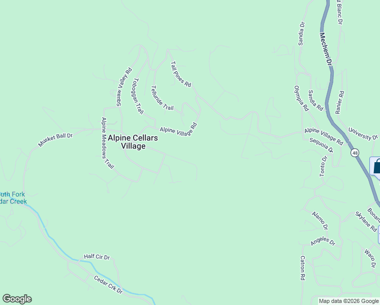 map of restaurants, bars, coffee shops, grocery stores, and more near 103-109 Big Bear Road in Ruidoso