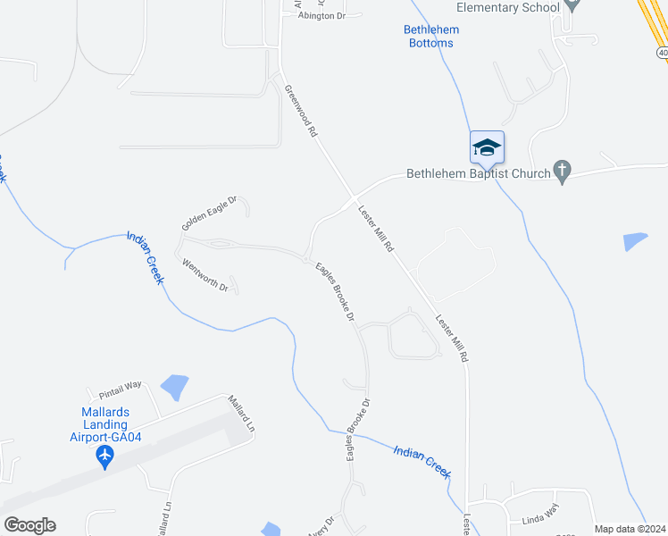 map of restaurants, bars, coffee shops, grocery stores, and more near 1112 Eagles Brooke Drive in Locust Grove