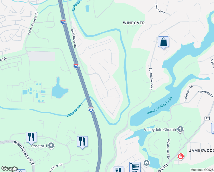 map of restaurants, bars, coffee shops, grocery stores, and more near 8010 Mitchell Lane in Birmingham