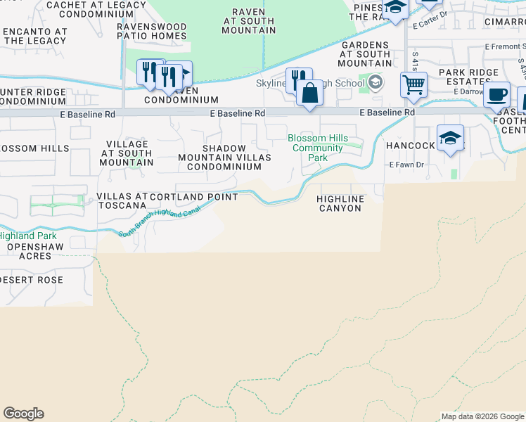 map of restaurants, bars, coffee shops, grocery stores, and more near 8025 North 36th Avenue in Phoenix