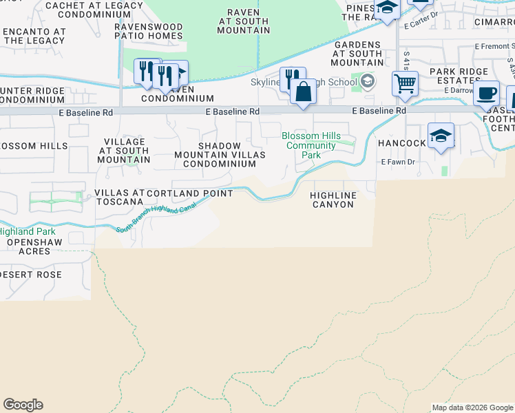 map of restaurants, bars, coffee shops, grocery stores, and more near 8025 North 36th Avenue in Phoenix