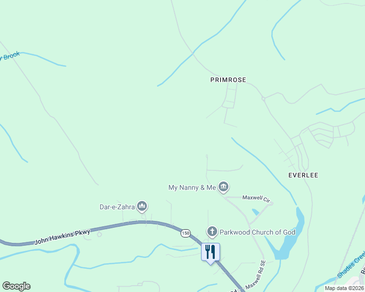 map of restaurants, bars, coffee shops, grocery stores, and more near 461 Maxwell Road Southeast in Bessemer