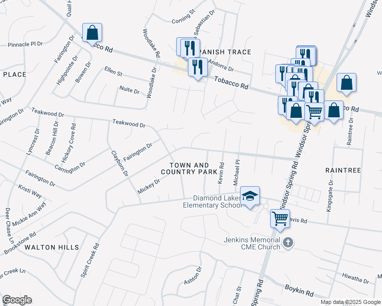 map of restaurants, bars, coffee shops, grocery stores, and more near 2542 Anthony Dejuan Parkway in Hephzibah