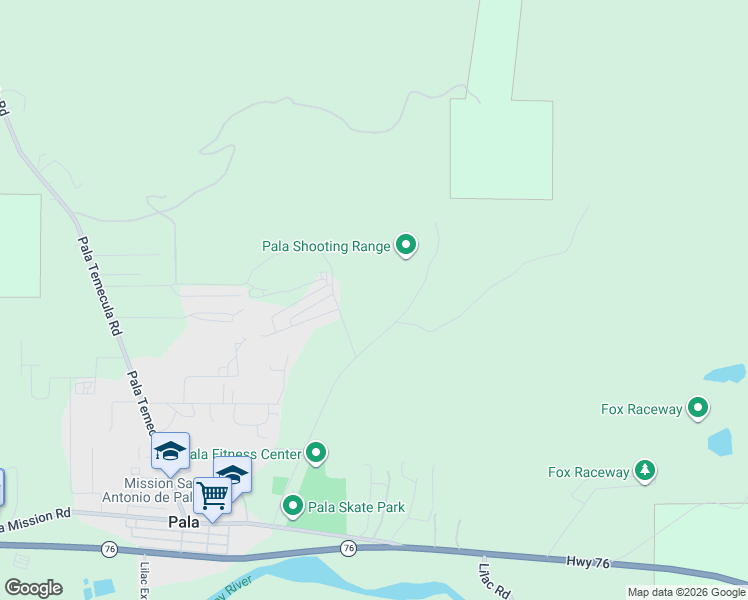 map of restaurants, bars, coffee shops, grocery stores, and more near Sunset Peak in San Diego County