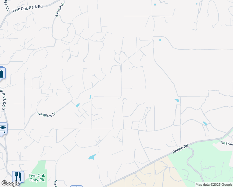 map of restaurants, bars, coffee shops, grocery stores, and more near 2980 Los Alisos Drive in Fallbrook