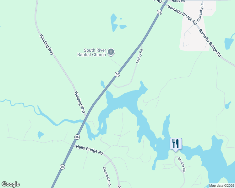 map of restaurants, bars, coffee shops, grocery stores, and more near 110 Mabry Road in Jackson