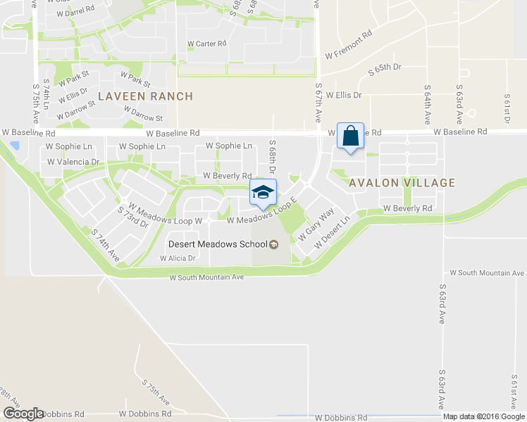 map of restaurants, bars, coffee shops, grocery stores, and more near 6817 West Melody Drive in Phoenix