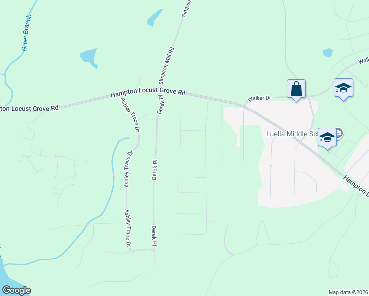 map of restaurants, bars, coffee shops, grocery stores, and more near 329 Vantage Point in Locust Grove