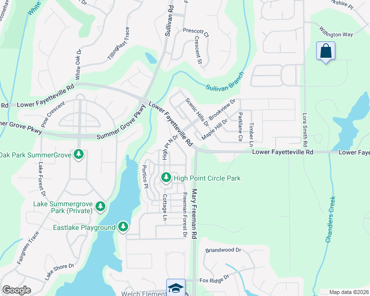 map of restaurants, bars, coffee shops, grocery stores, and more near 110 Freeman Forest Drive in Newnan